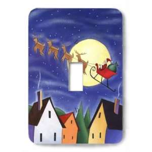  Here Comes Santa Claus Decorative Steel Switchplate Cover 
