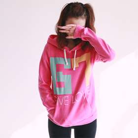 REBEL YELL NWT GIVE LOVE PULLOVER HOODIE   HOT PINK  