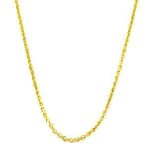  10k Yellow Gold 18 inch Diamond cut Cable Chain Jewelry