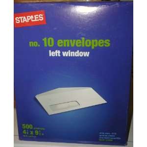 10 LEFT WINDOW ENVELOPES APPROXIMATELY 500 4 1/8 X 9 1/2 WHITE WOVE 