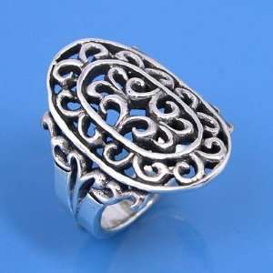  9.58 grams 925 Sterling Silver Filigree Ring size 8 FREE 