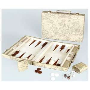  15 inch World Map Printed Backgammon Set Toys & Games