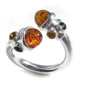  Certified Genuine Multicolor Amber and Sterling Silver 
