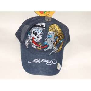  Ed Hardy Skulls Tongue Kissing Rhinestones Denim 