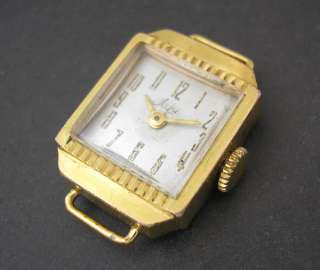 End of 1950s LUCH Cal.1801.1 GOLD AU Soviet Lady Watch  