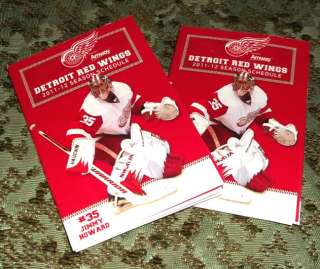 Two (2) 2011 12 Detroit Red Wings Season Schedules featuring Jimmy 