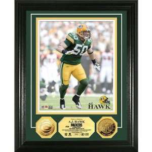 AJ Hawk 24KT Gold Coin Photo Mint