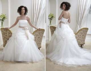 2011 New White/Ivory straight neck line Wedding dress size 6 8 10 12 