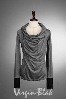 vb HOMME Oversized Draped Cowl Neck Sweater BLACK, GRAY Indie Designer 