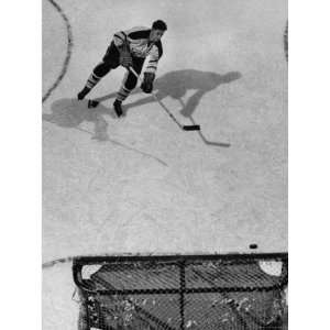  Ice Hockey Player Jean Beliveau, Slamming the Puck Into 