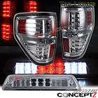 09 11 FORD F150 F 150 XLT STX LED TAILLIGHTS CLEAR + LED 3RD BRAKE 