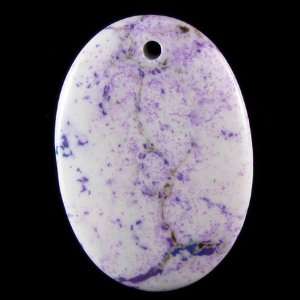  50mm colorful purple turquoise flat oval pendant beadS5 