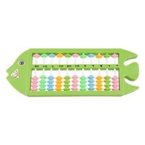   Moss Green Plastic Fish Shaped Calculating Toy Japanese Abacus Baby