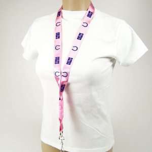  INDIANAPOLIS COLTS PINK LANYARD TICKET HOLDER KEYCHAIN 