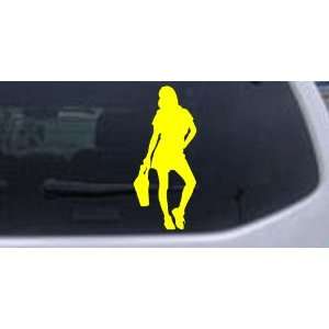  Girl Shopping Silhouettes Car Window Wall Laptop Decal 