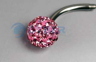 Color Colorful Gorgeous Ball Body Crystal Navel Belly Button Bar 