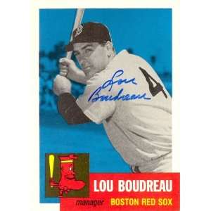  Lou Boudreau Autograph/Signed 1953 Topps Card Sports 