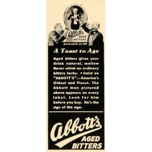 1936 Ad Abbotts Aged Bitters Old Finest Cocktail Mellow   Original 