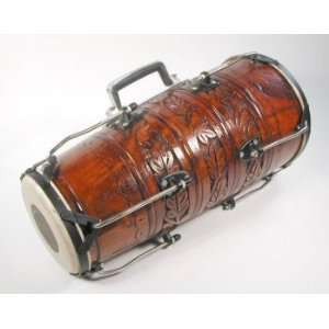   Casapercussion Rosewood Dholak with Tuning Rods Musical Instruments