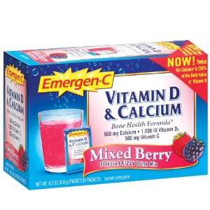  Emergen C, Vitamin D & Calcium Bone Health, Flavored Drink 