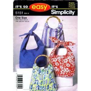 Simplicity 5151 Sewing Pattern Hobo Bag Handbag Purse 