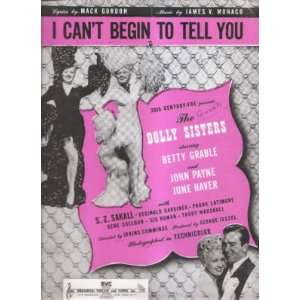  Sheet Music I Cant Begin To Tell You Betty Grable John 