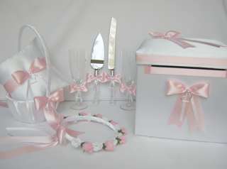 WEDDING ACCESSORIES FLOWER GIRL BASKET CARD BOX LOT 24p  