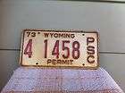Nice 1965 Wyoming PSC Permit License Plate 14707  