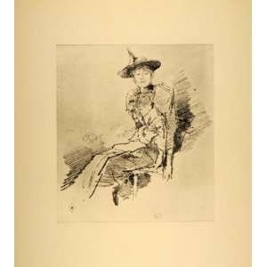  1914 James McNeill Whistler Winged Hat Woman Lithograph 