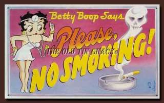   Tin Metal Sign   Retro Fifties Betty Boop Nurse No Smoking Please #279