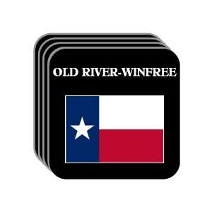 US State Flag   OLD RIVER WINFREE, Texas (TX) Set of 4 Mini Mousepad 