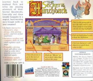 The Secret Of The Hunchback Interactive Storybook PC CD  
