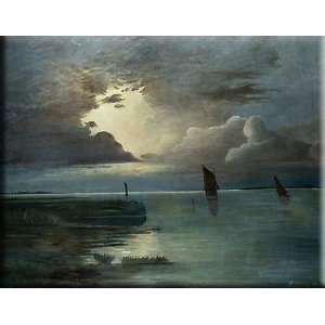   aufziehendem Gewitter 16x12 Streched Canvas Art by Achenbach, Andreas