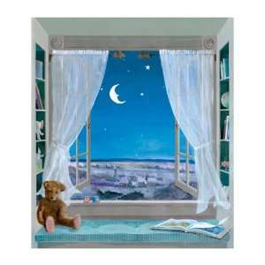   Wallcoverings York Kids IV ID5510M Sweet Dreams Window Mural, Blues