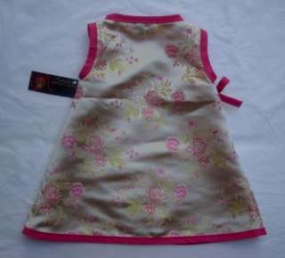 New Gold Pink Cherry Blossom Wedding Asian Wrap Kimono baby toddler 