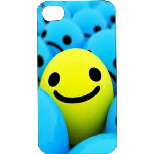  White Hard Plastic Case Custom Designed Smiley Face iPhone 