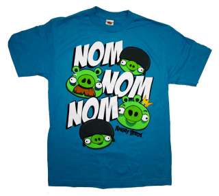 Angry Birds Rovio Mobile Pigs Nom Nom Nom Funny Video Game T Shirt Tee 