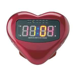   Heart Shaped AM/FM Multi Colored Digital Clock Radio Electronics