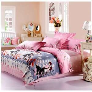  Bedding active cotton twill four pieces of cartoon department suit 