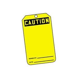 CAUTION Blank Tags   RV Plastic (5 7/8 x 3 3/8)   1 Pack 