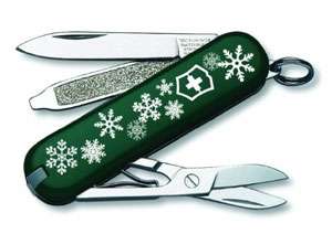   SD Hunter Green Snowflake Design Swiss Army Knife