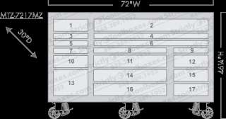 NEW Montezuma Tool Boxes 72 17 Drawer Tool Box Blue  