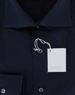New $325 Barba Napoli Navy Blue Shirt 17.5/44  