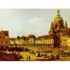  Dresden, Neumarkt by Bernardo B. Canaletto. Size 39.25 X 