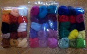 Ashford Corriedale Wool Roving Sample Pack of 46 Colors  