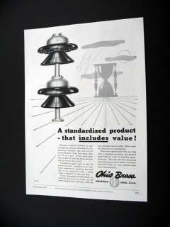 Ohio Brass Station Insulator electrical 1952 print Ad  