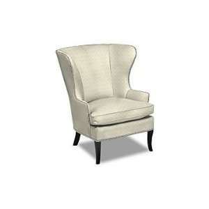   Wing Chair, Lattice, Ivory/Cream, Polished Nickel
