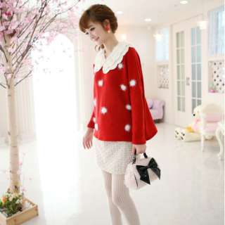 CHIC XMAS SWEET STYLE LONG SLEEVE JUMPERS TOP RED S WF LY8013  
