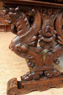 Solid Walnut French Renaissance Desk Wonderful Carved Detail  