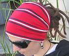 Red striped Dreadband/headb​and/headwrap for dreadlocks.